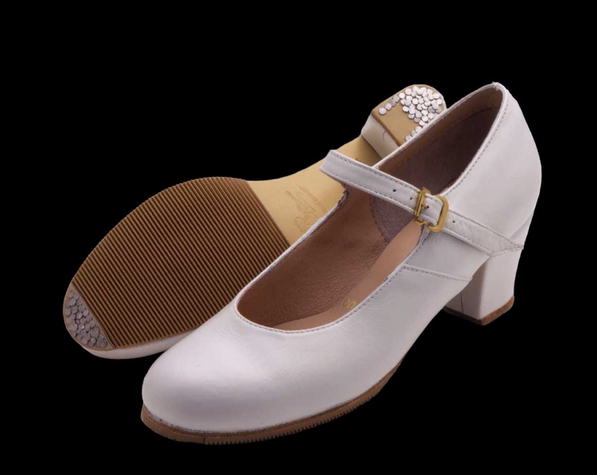 Zapato Folklorico White