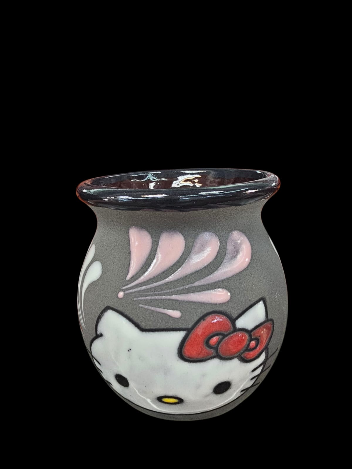 Black tall talavera mug